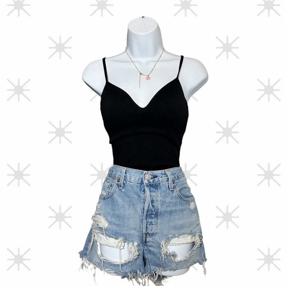 Levi’s 501 Distressed Cutoff Denim Shorts Size 28 Vintage Grunge Y2K streetwear